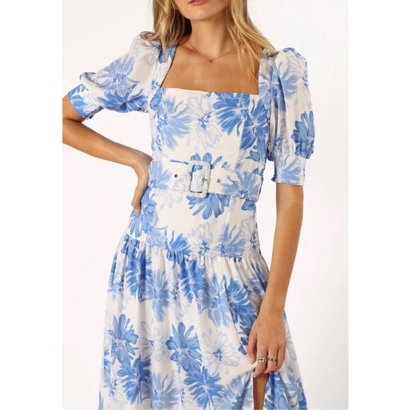 Petal & Pup MAGDA MIDI DRESS BLUE FLORAL Size Small Nwot - Picture 3 of 8